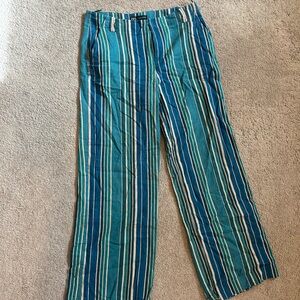 Zara blue and White Striped Pants